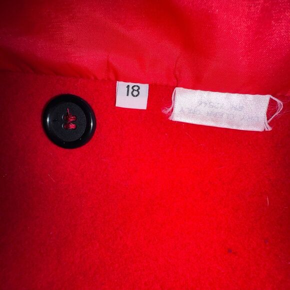 International Scene Women's 3/4 Length Lined Coat Red 100% Wool Heavy Size 18 - Picture 5 of 11